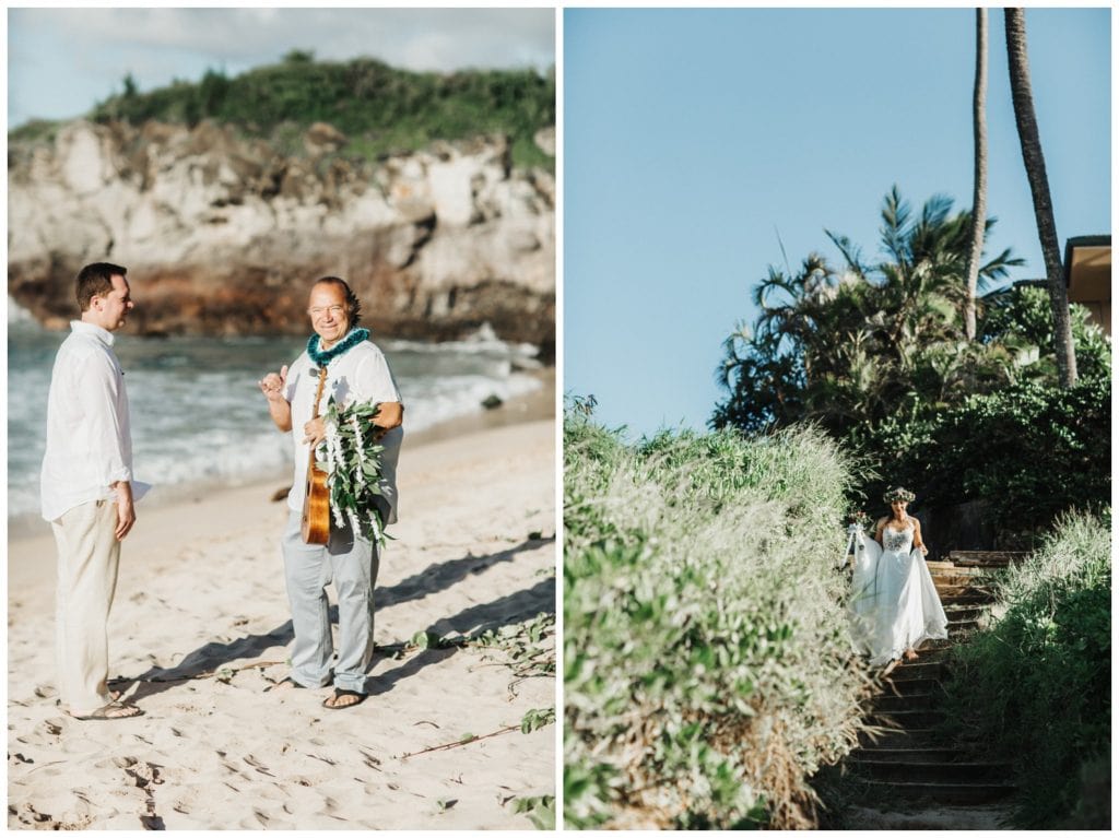 Maui Elopement Photographer Amy Jayne Photography couple getting married on the beach in Kapalua