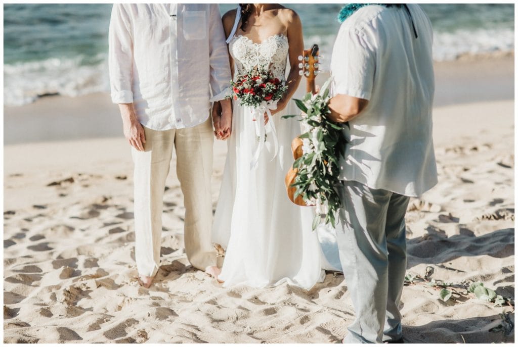 Maui Elopement Photographer Amy Jayne Photography couple getting married on the beach in Kapalua