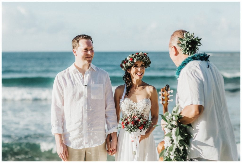 Maui Elopement Photographer Amy Jayne Photography couple getting married on the beach in Kapalua