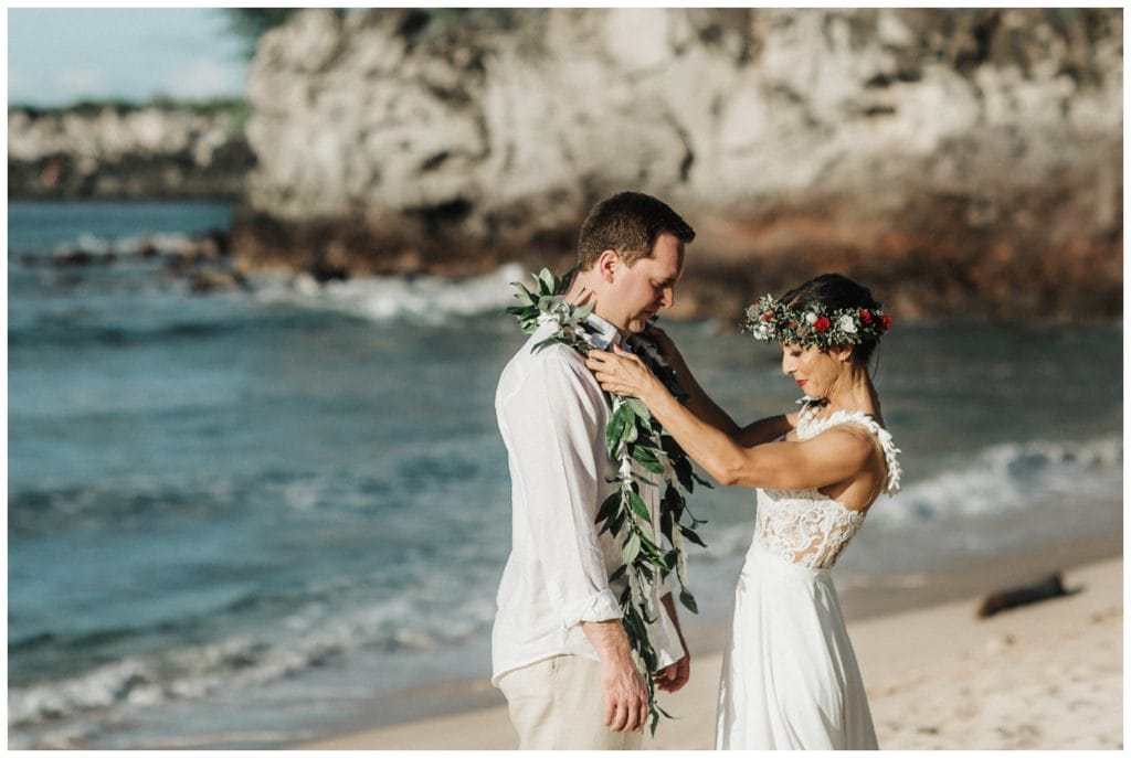 Maui Elopement Photographer Amy Jayne Photography couple getting married on the beach in Kapalua