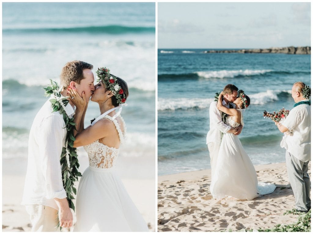 Maui Elopement Photographer Amy Jayne Photography couple getting married on the beach in Kapalua