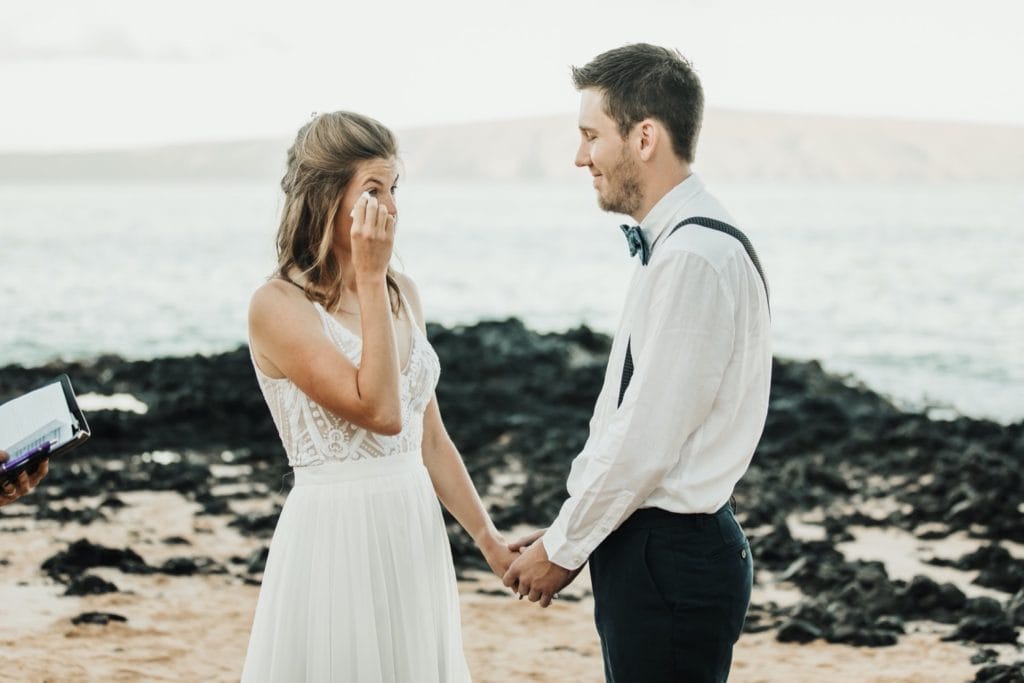 Makena Cove Elopement in Maui wedding couple