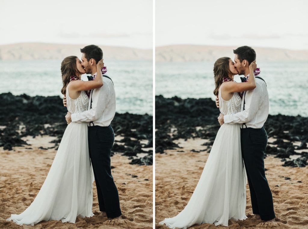 Makena Cove Elopement in Maui wedding couple