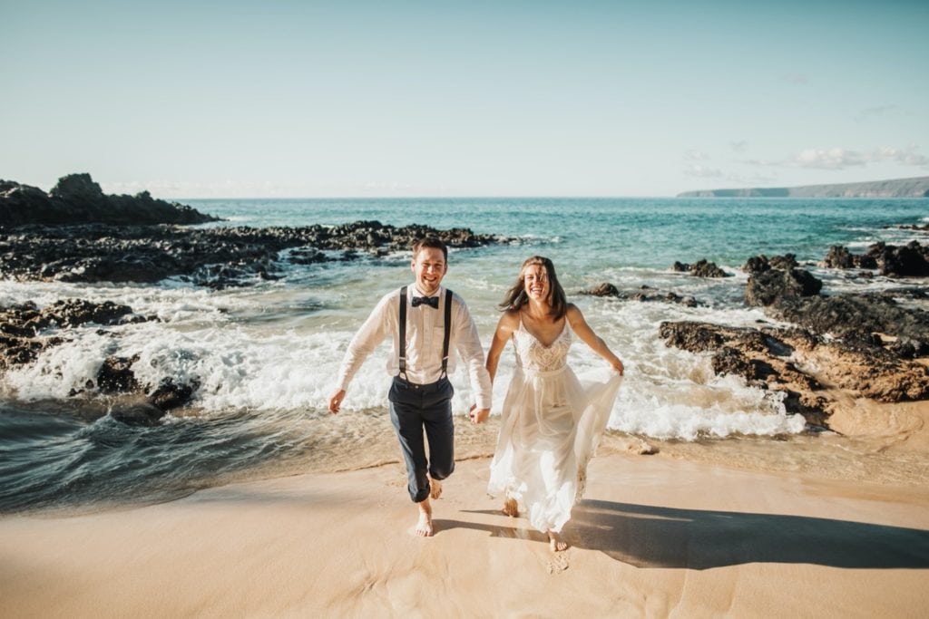 Makena Cove Elopement in Maui wedding couple
