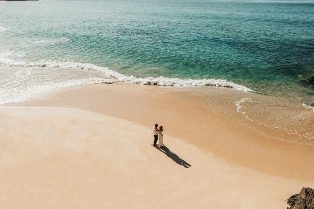 Makena Cove Elopement in Maui wedding couple kissing
