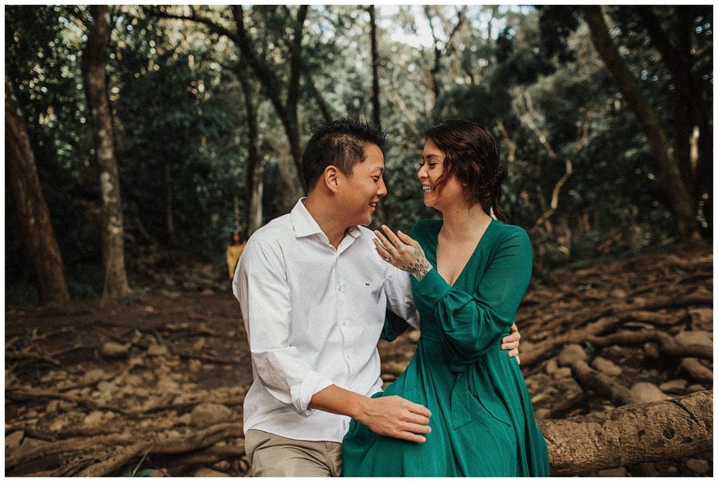 Maui Waterfall engagement Photos