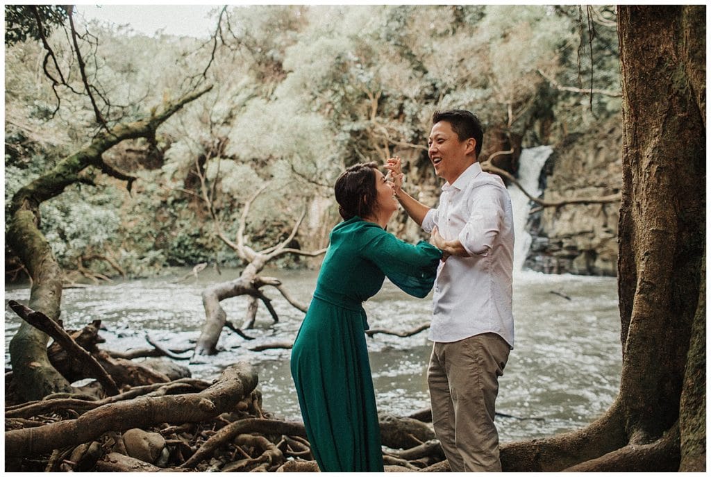 Maui Waterfall engagement Photos