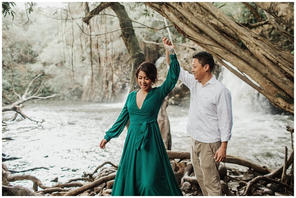 Maui Waterfall engagement Photos