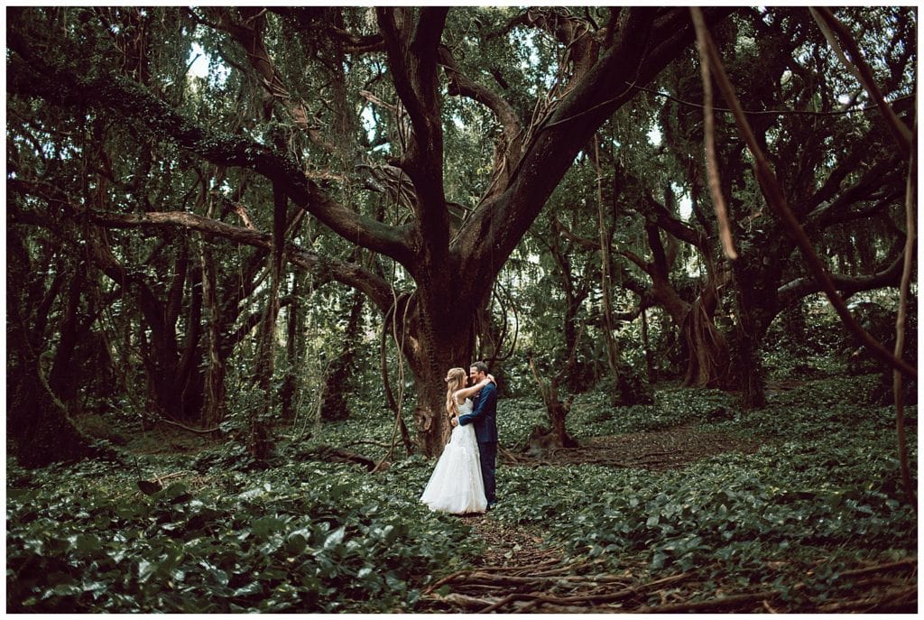 Jungle and Cliffside elopement in Maui Amy Jayne Photography couple getting married