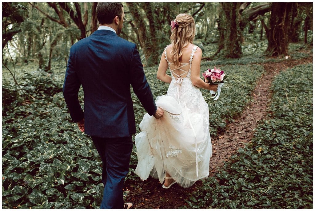 Jungle and Cliffside elopement in Maui Amy Jayne Photography couple getting married