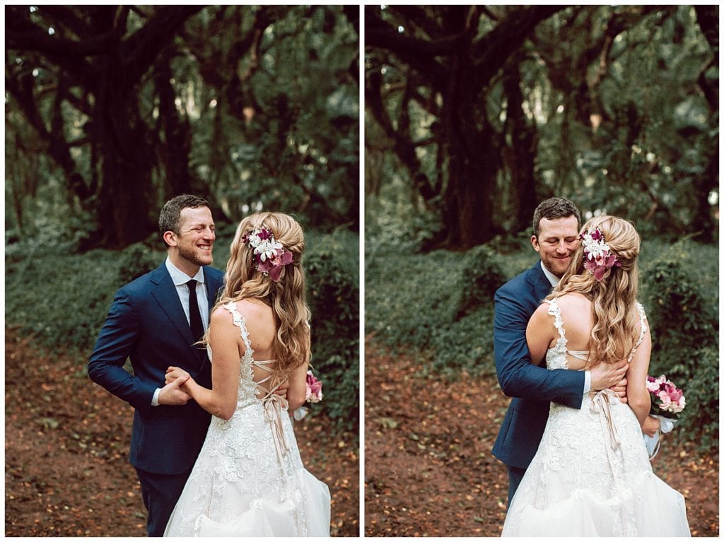 Jungle and Cliffside elopement in Maui Amy Jayne Photography couple getting married