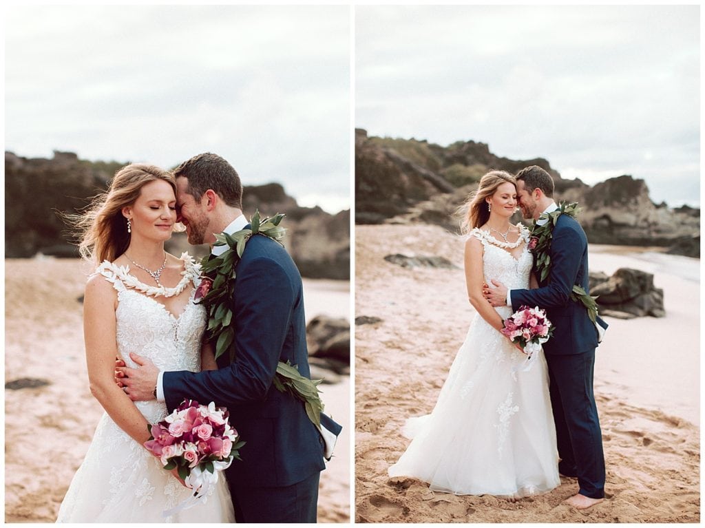 Jungle and Cliffside elopement in Maui Amy Jayne Photography couple getting married