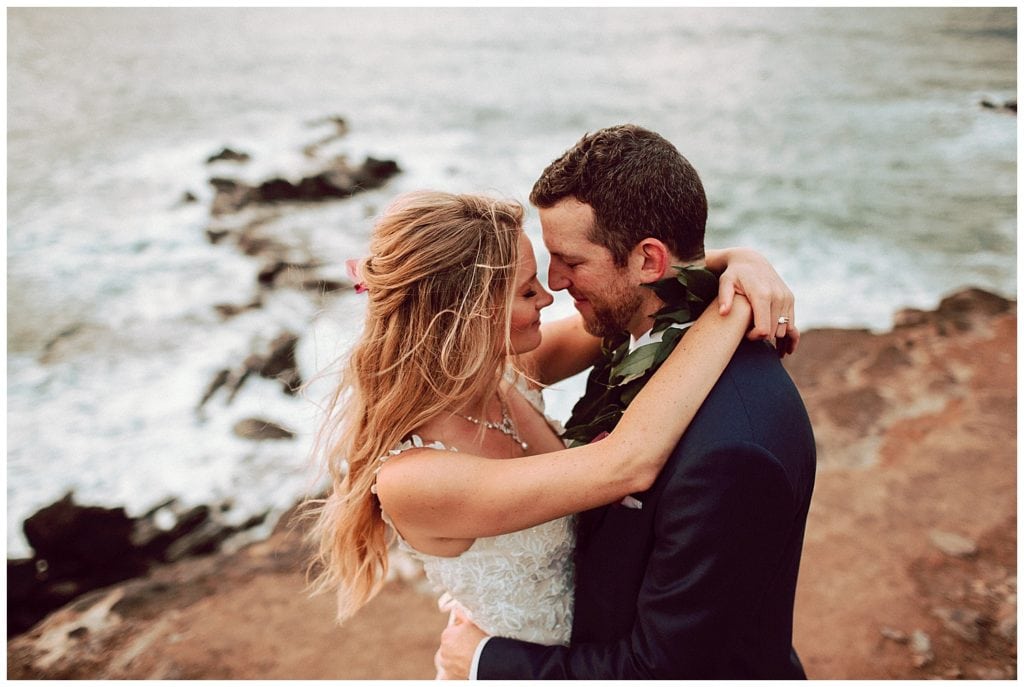 Jungle and Cliffside elopement in Maui Amy Jayne Photography couple getting married