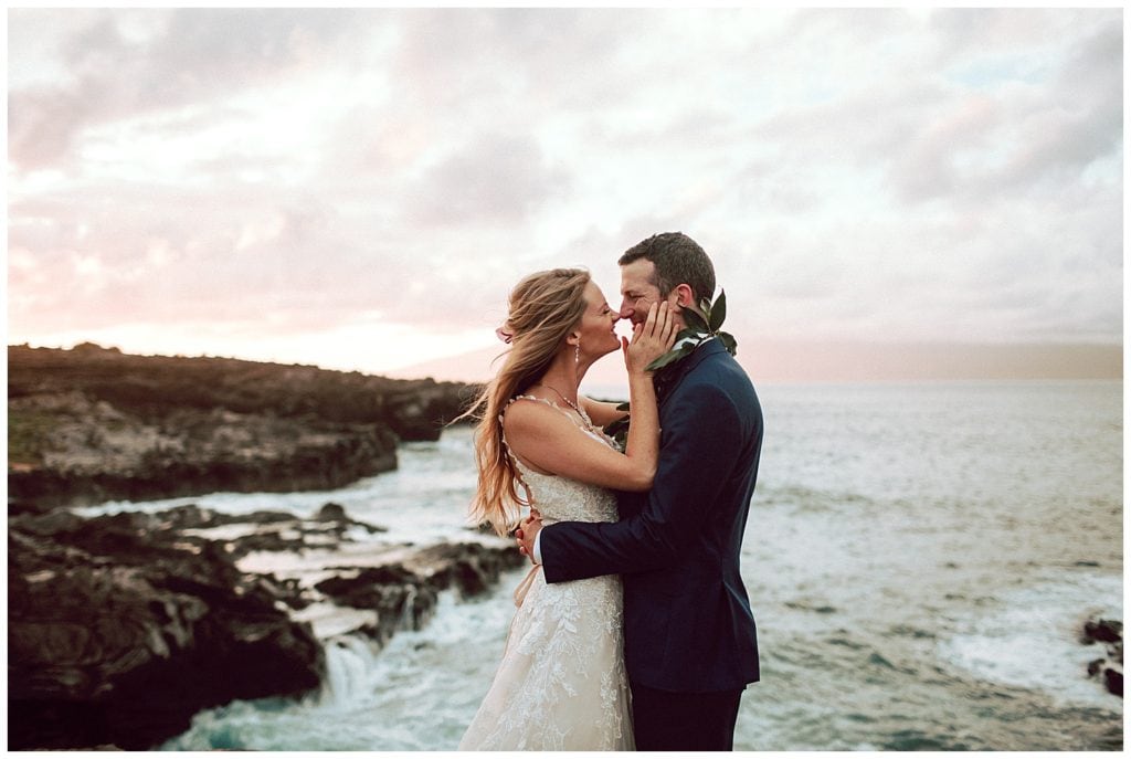 Jungle and Cliffside elopement in Maui Amy Jayne Photography couple getting married
