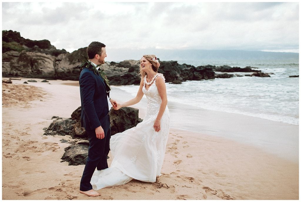 Jungle and Cliffside elopement in Maui Amy Jayne Photography couple getting married