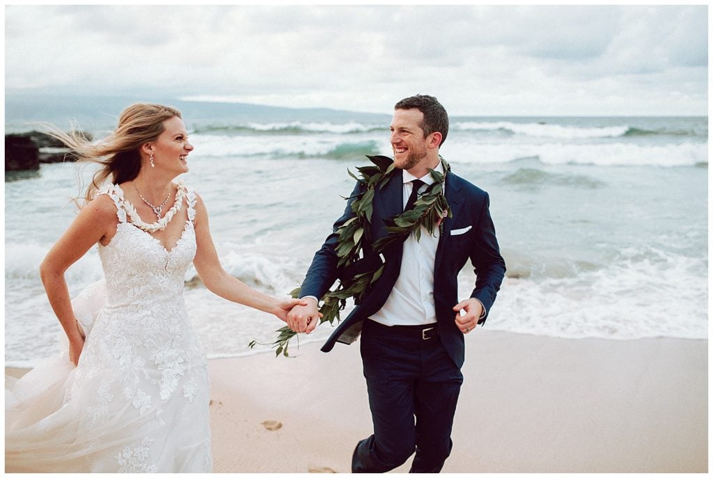 Jungle and Cliffside elopement in Maui Amy Jayne Photography couple getting married