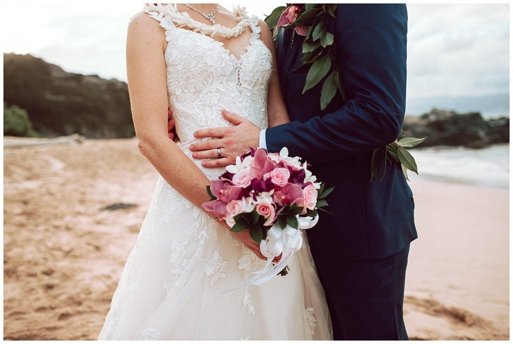 Jungle and Cliffside elopement in Maui Amy Jayne Photography couple getting married