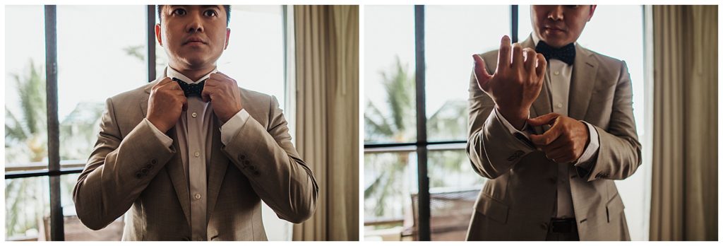 Hyatt Maui Wedding Photographer Amy Jayne Photographed the couple getting ready in their rooms