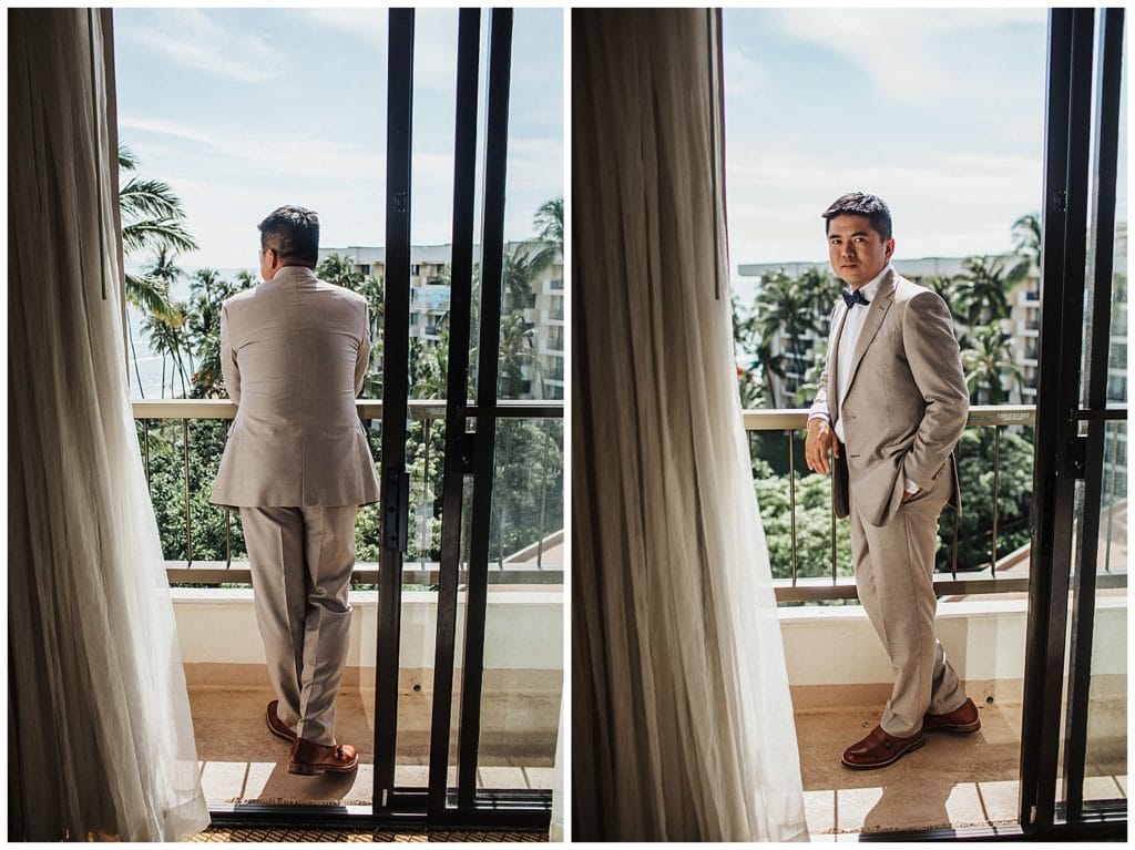 Hyatt Maui Wedding Photographer Amy Jayne Photographed the couple getting ready in their rooms