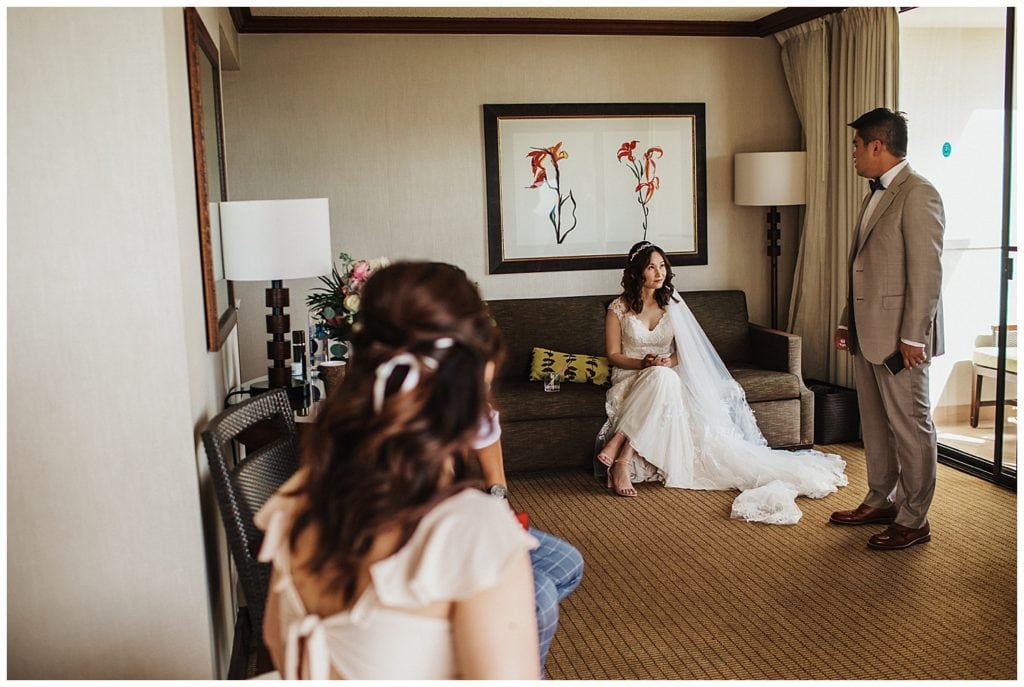 Hyatt Maui Wedding Photographer Amy Jayne Photographed the couple getting ready in their rooms