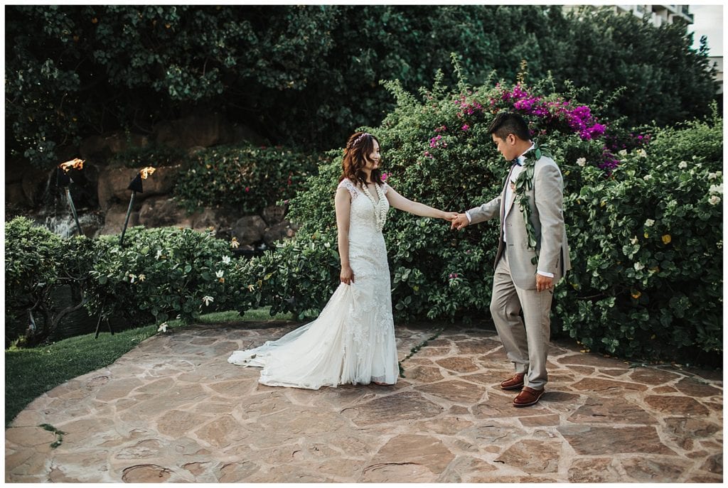 Hyatt Maui Wedding Photographer Amy Jayne Photographed the couple on their wedding day in this beautiful hotel