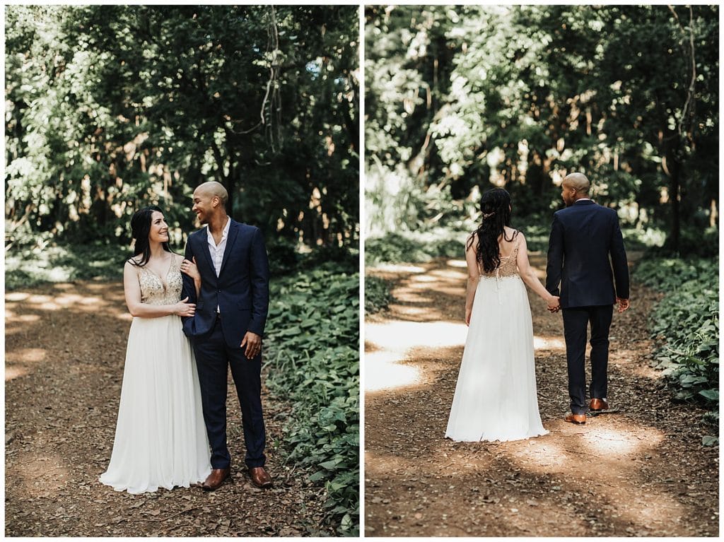Maui Jungle Wedding Elopement in Kapalua at a jungle and at Ironwoods beach.
