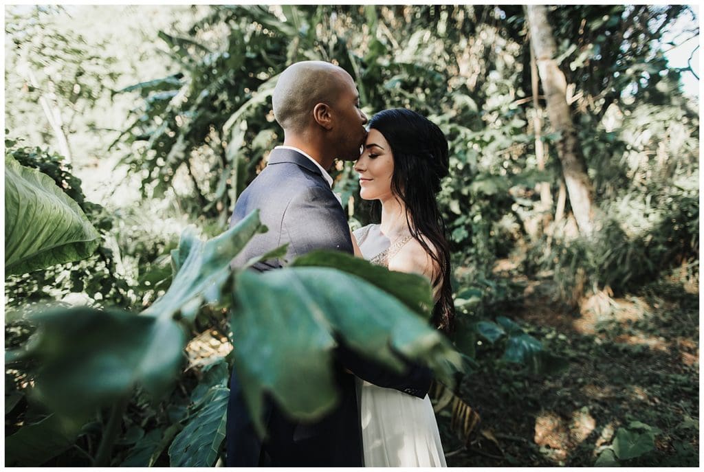 Maui Jungle Wedding Elopement in Kapalua at a jungle and at Ironwoods beach.
