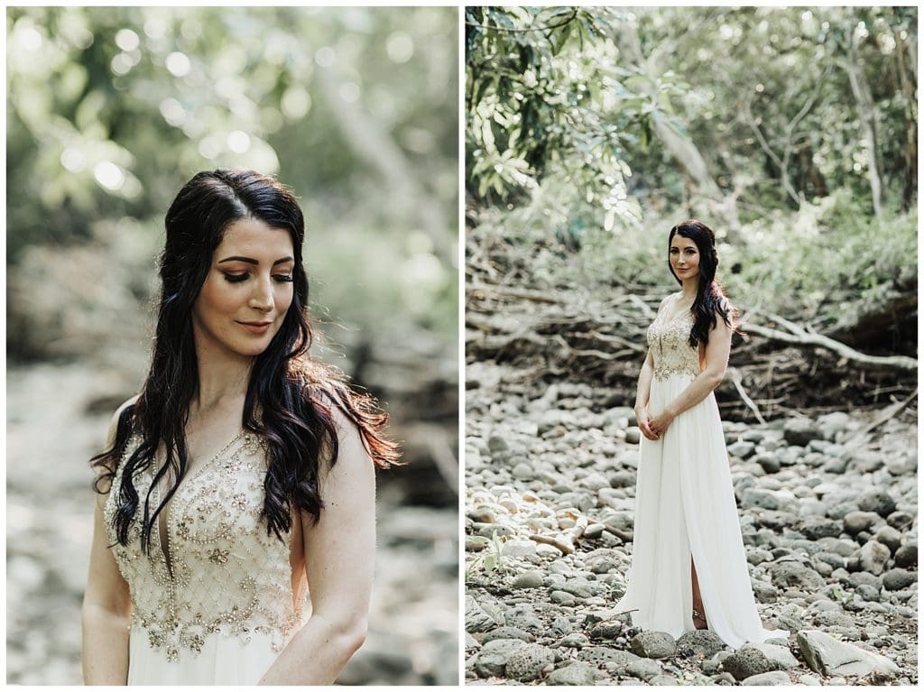 Maui Jungle Wedding Elopement in Kapalua at a jungle and at Ironwoods beach.