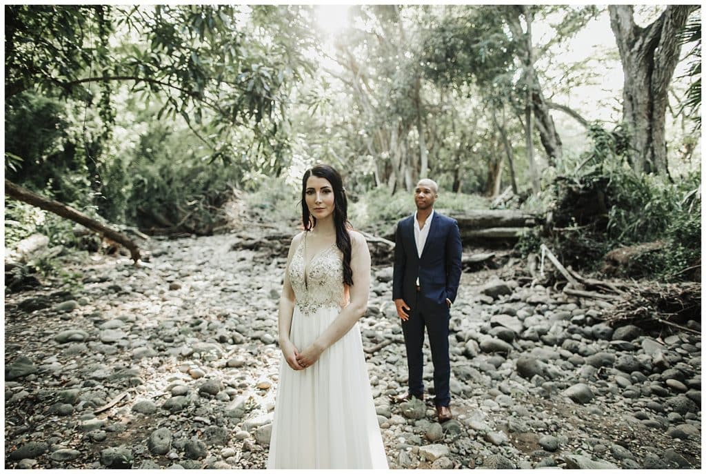 Maui Jungle Wedding Elopement in Kapalua at a jungle and at Ironwoods beach.