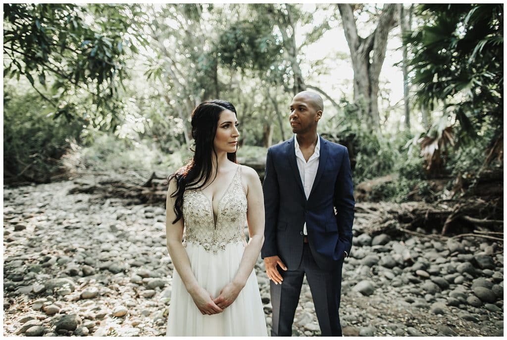 Maui Jungle Wedding Elopement in Kapalua at a jungle and at Ironwoods beach.