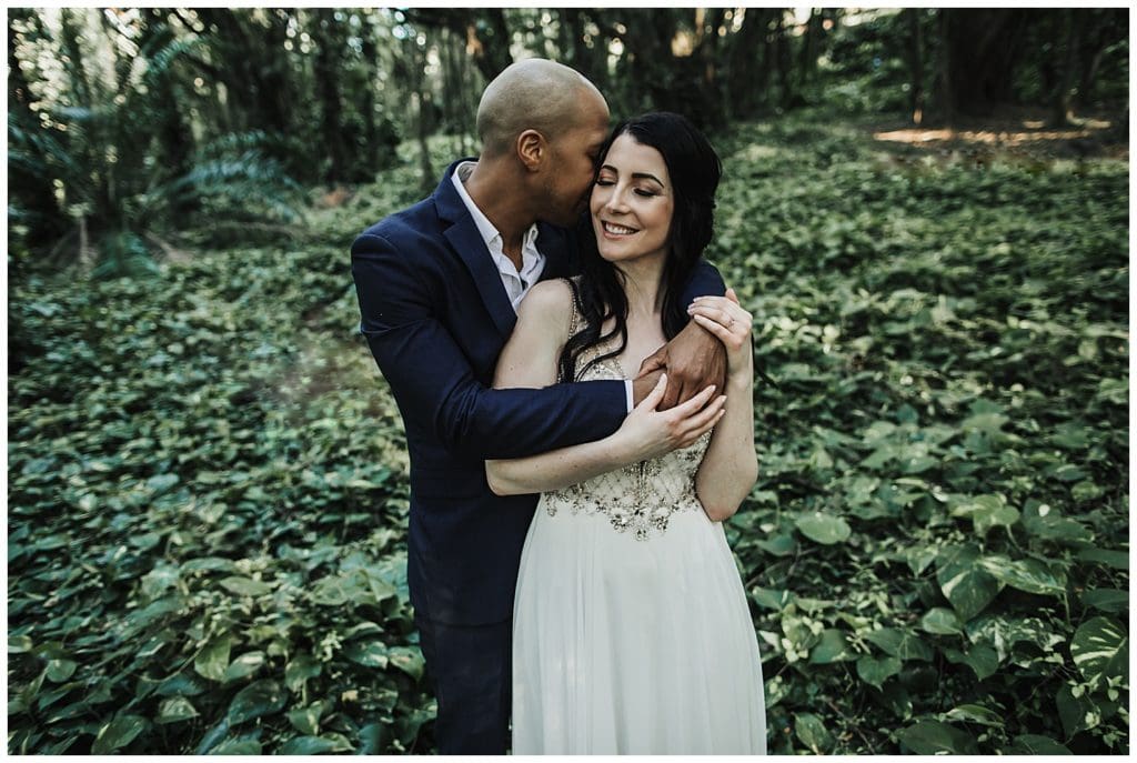 Maui Jungle Wedding Elopement in Kapalua at a jungle and at Ironwoods beach.