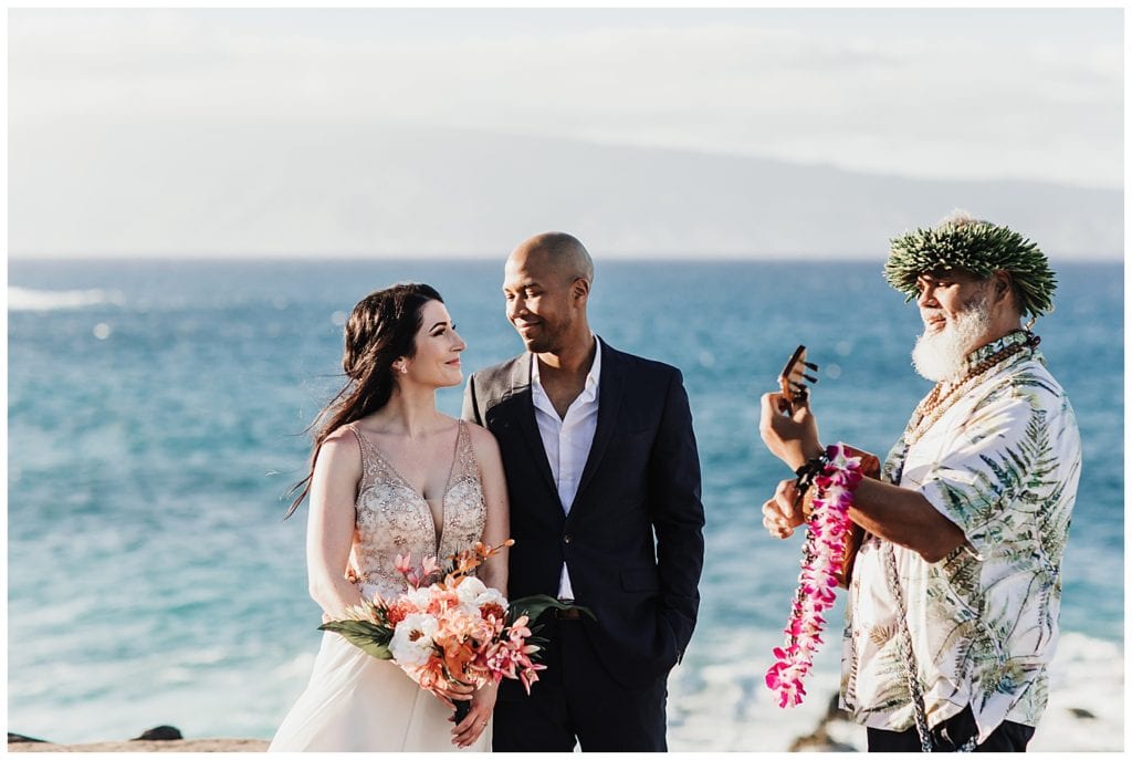 Maui Jungle Wedding Elopement in Kapalua at a jungle and at Ironwoods beach.
