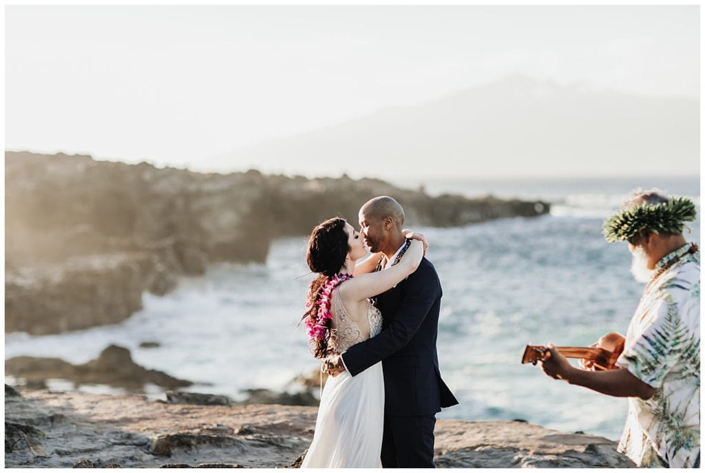 Maui Jungle Wedding Elopement in Kapalua at a jungle and at Ironwoods beach.