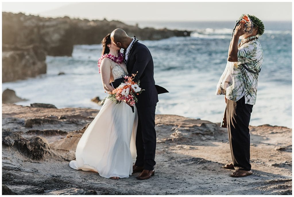 Maui Jungle Wedding Elopement in Kapalua at a jungle and at Ironwoods beach.