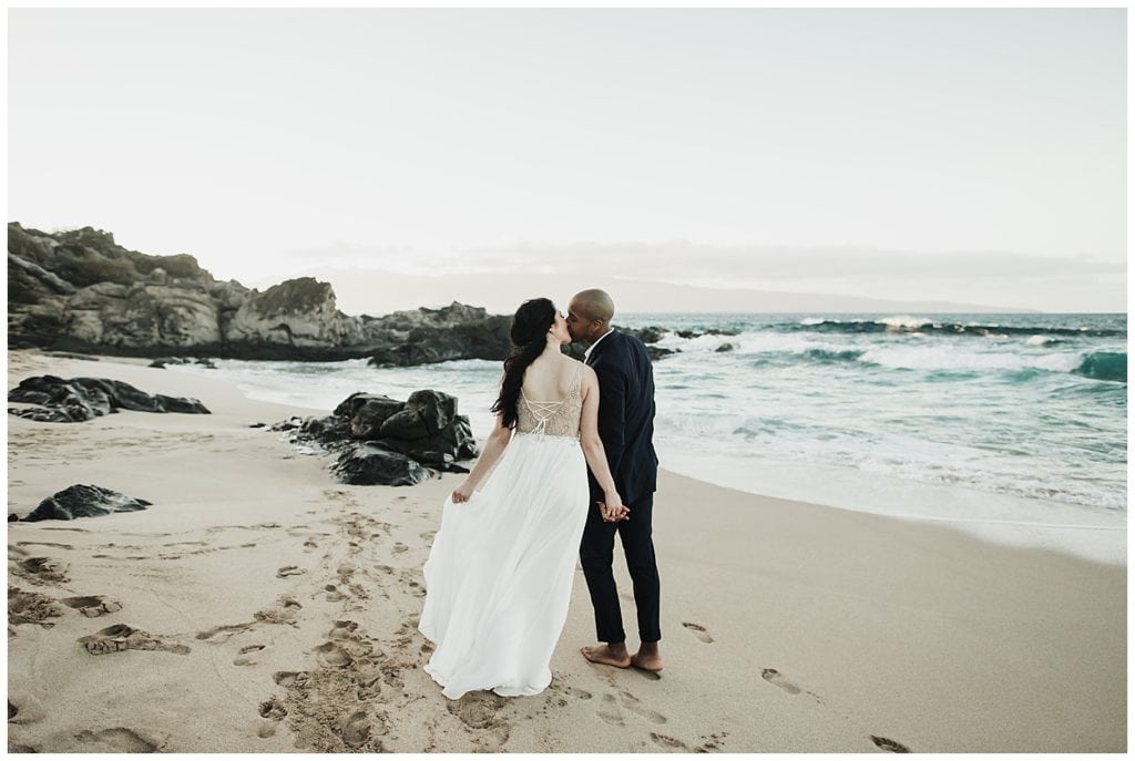 Maui Jungle Wedding Elopement in Kapalua at a jungle and at Ironwoods beach.