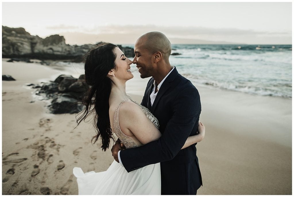 Maui Jungle Wedding Elopement in Kapalua at a jungle and at Ironwoods beach.