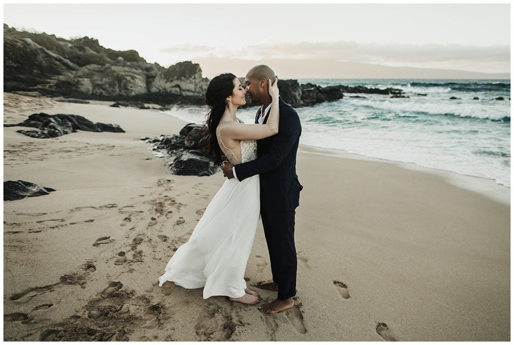 Maui Jungle Wedding Elopement in Kapalua at a jungle and at Ironwoods beach.