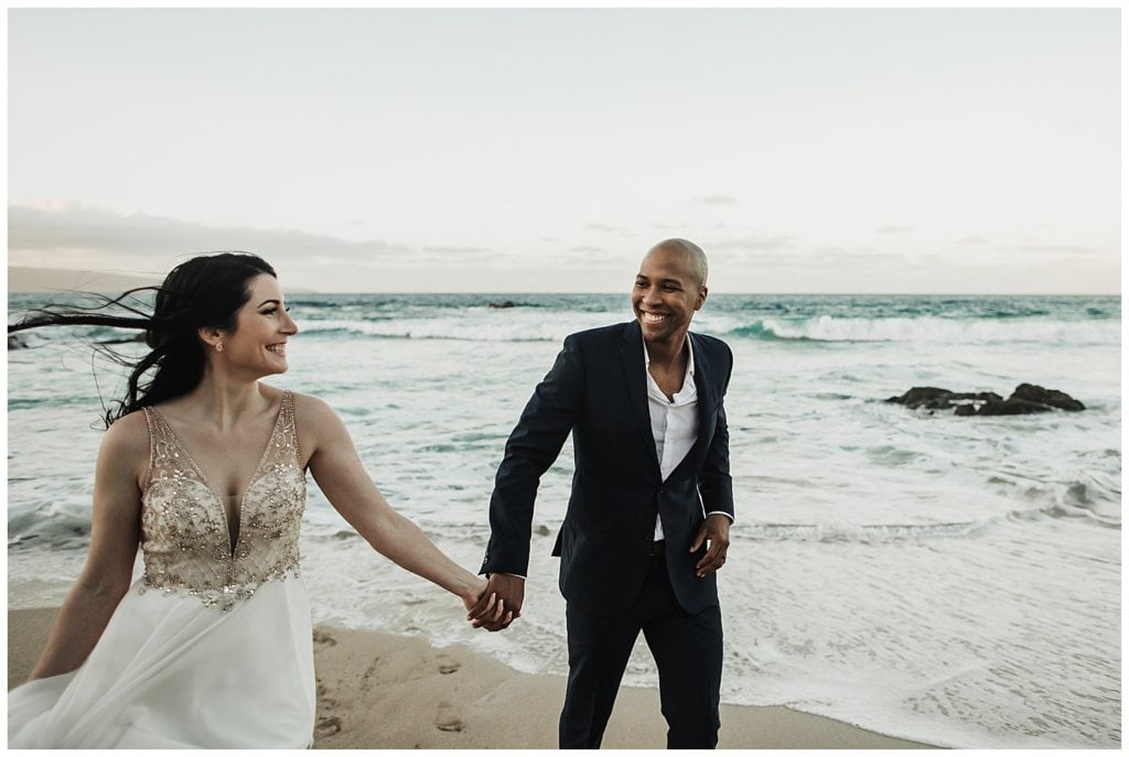 Maui Jungle Wedding Elopement in Kapalua at a jungle and at Ironwoods beach.