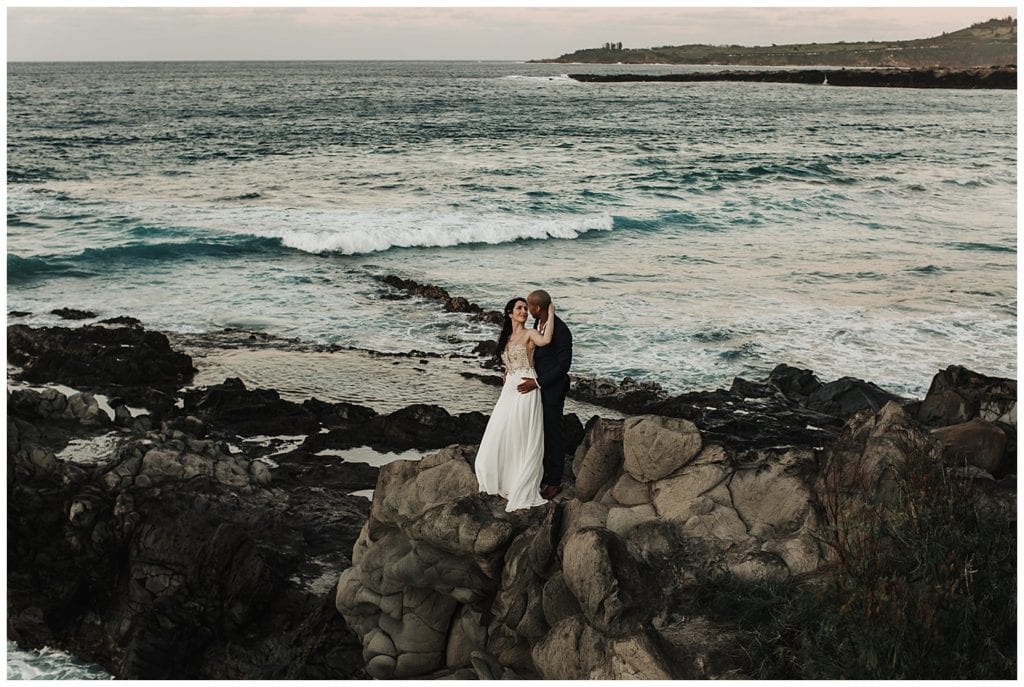 Maui Jungle Wedding Elopement in Kapalua at a jungle and at Ironwoods beach.