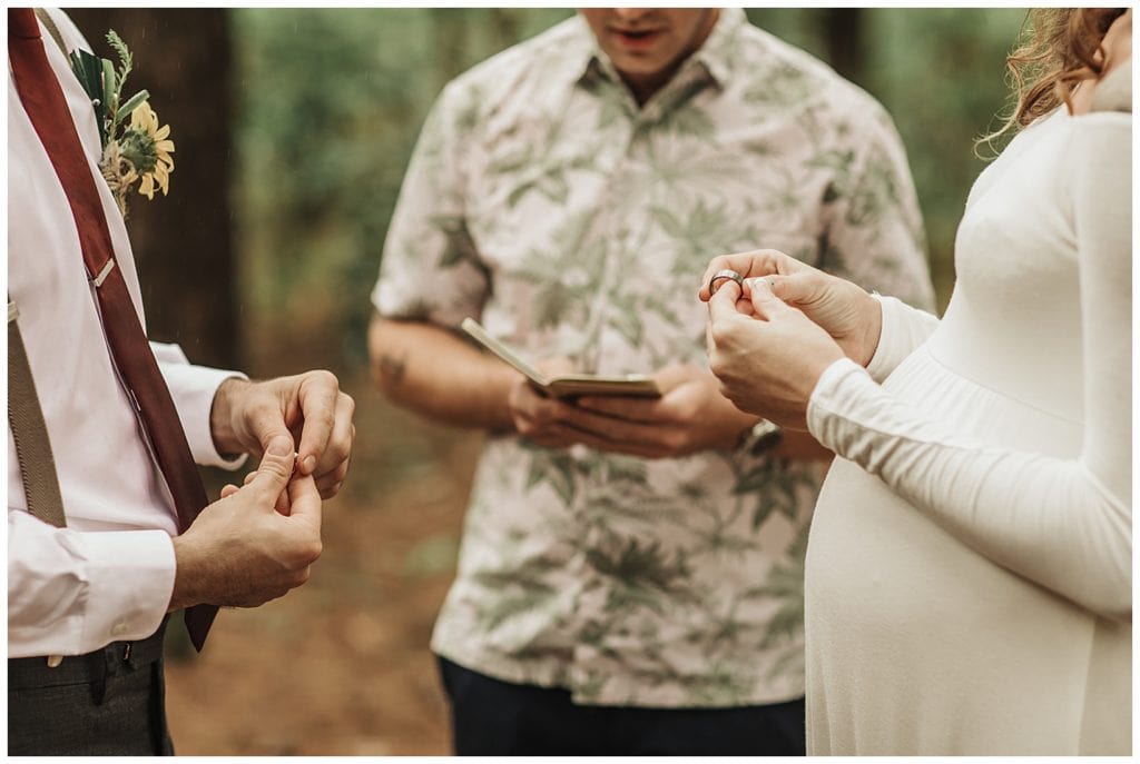 Boho wedding in Hawaii maui, couple kissing and walking and getting married