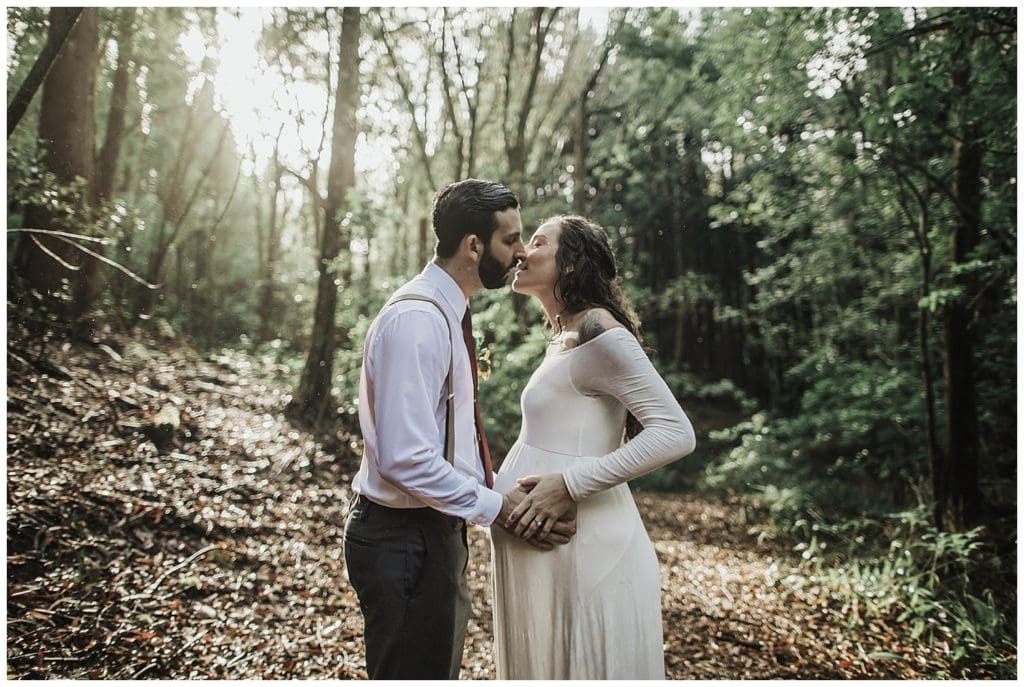 Boho wedding in Hawaii maui, couple kissing and walking and getting married