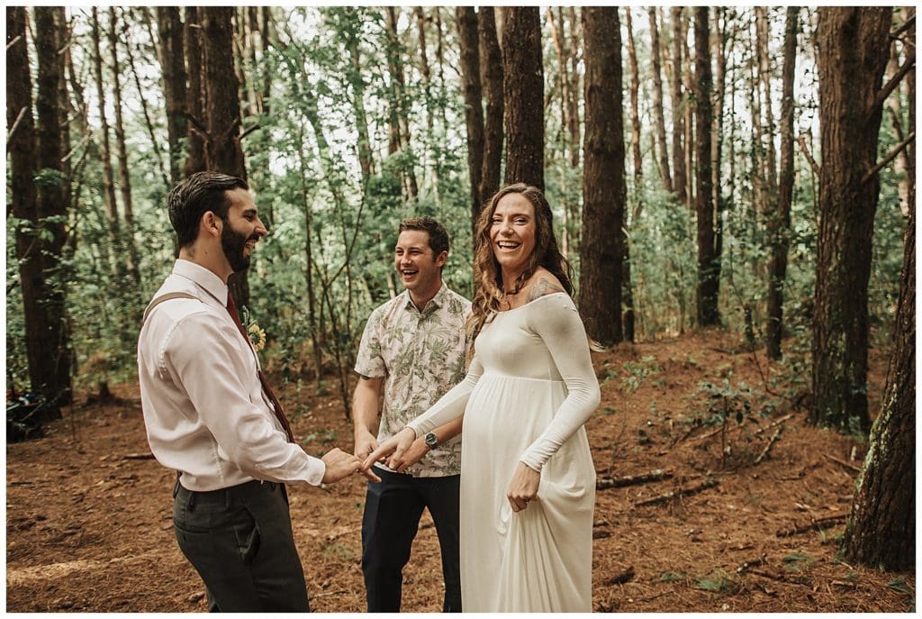 Boho wedding in Hawaii maui, couple kissing and walking and getting married