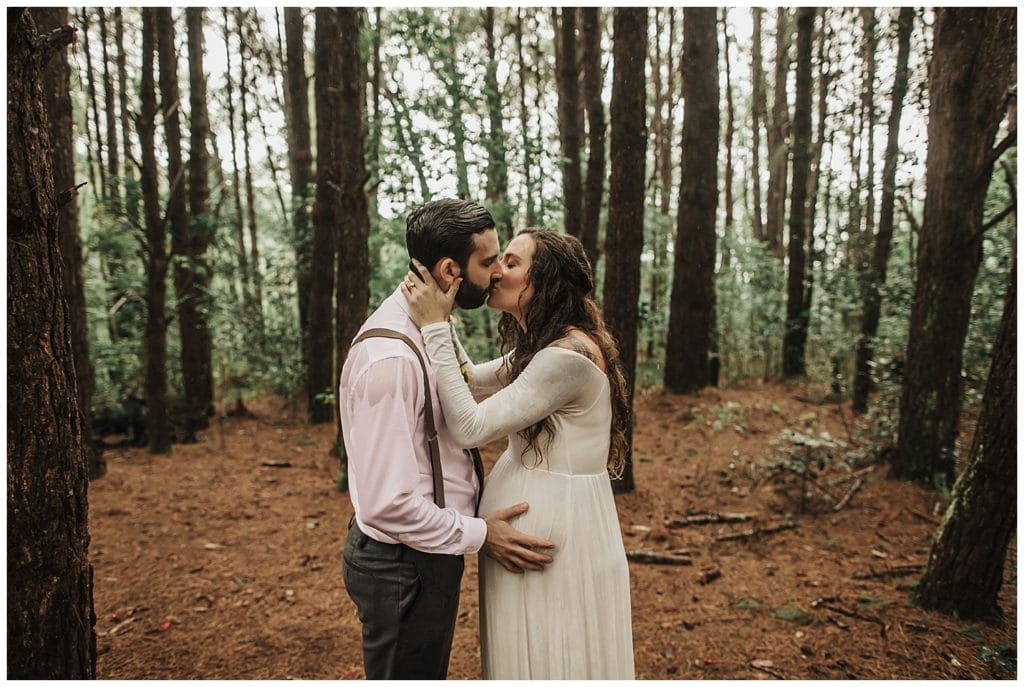 Boho wedding in Hawaii maui, couple kissing and walking and getting married