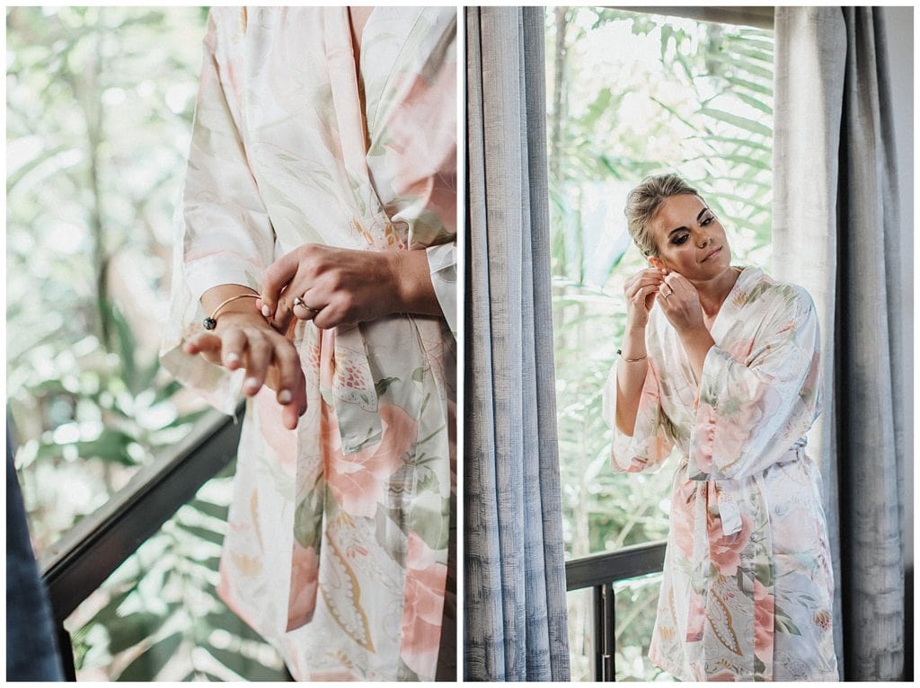Kula Maui Wedding Photographer Amy Jayne pictures of the couple getting ready at a private venue