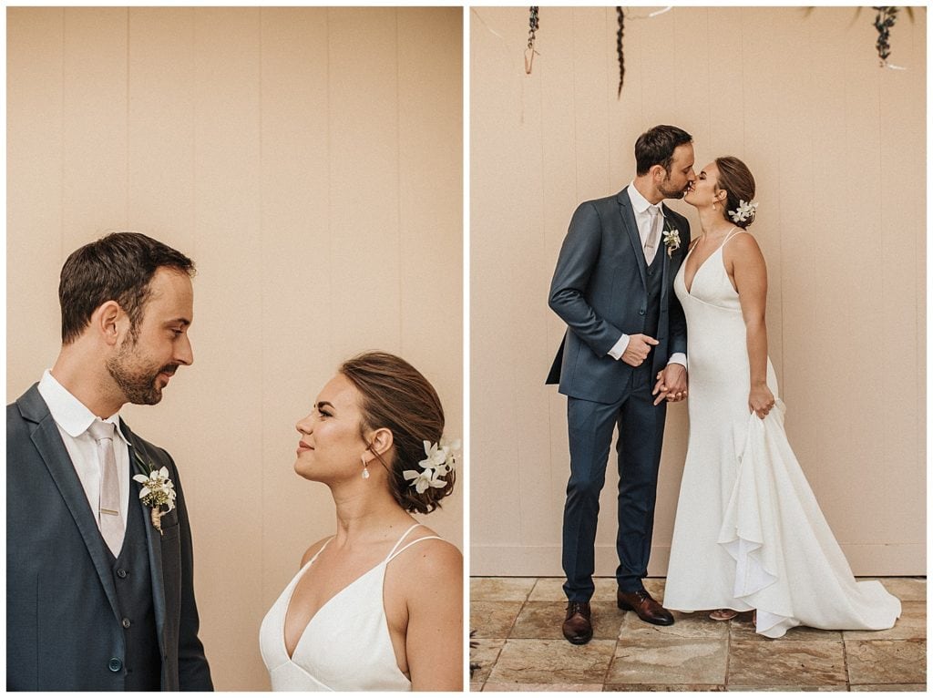Kula Maui Wedding Photographer Amy Jayne pictures of the couple getting ready at a private venue