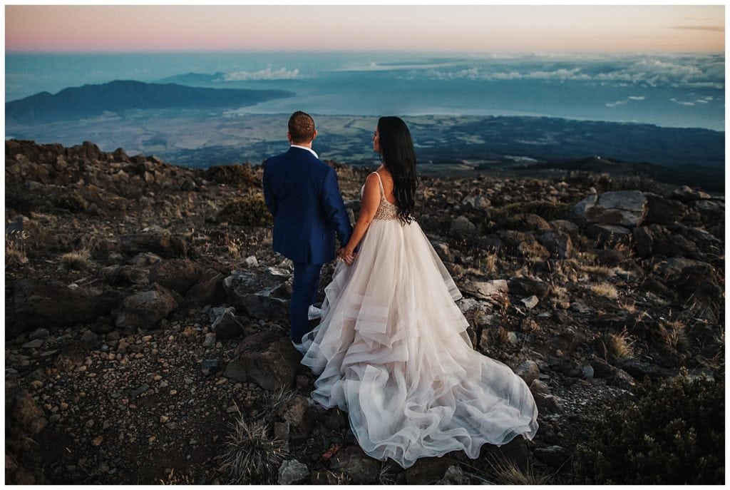 Hawaii Haleakala Wedding Bride and Groom