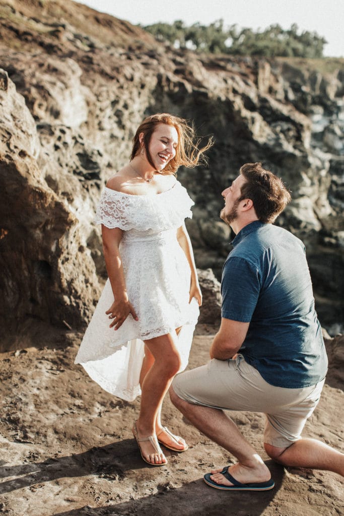 Maui cliff engagement photos