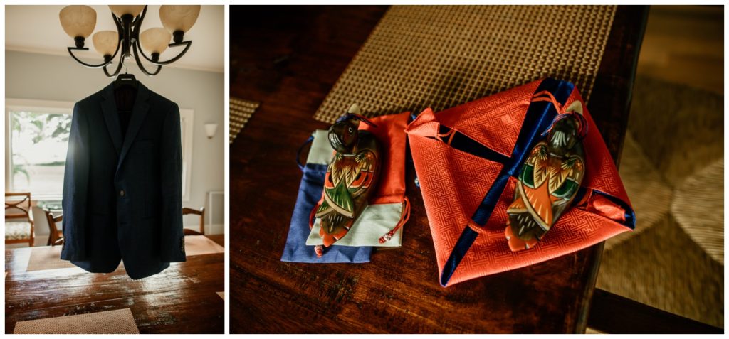 Olowalu Wedding Elopement Photographer picture of grooms jacket hanging