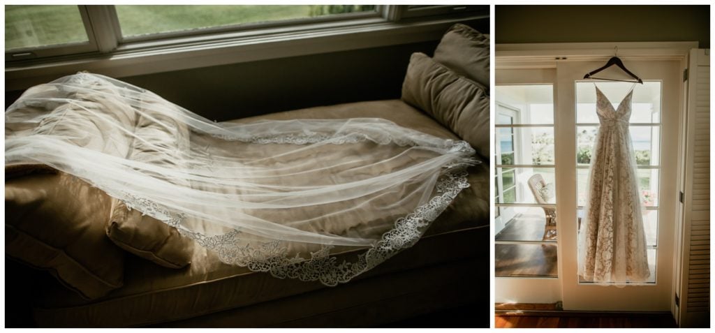Olowalu Wedding Elopement Photographer picture of dress hanging in rental location