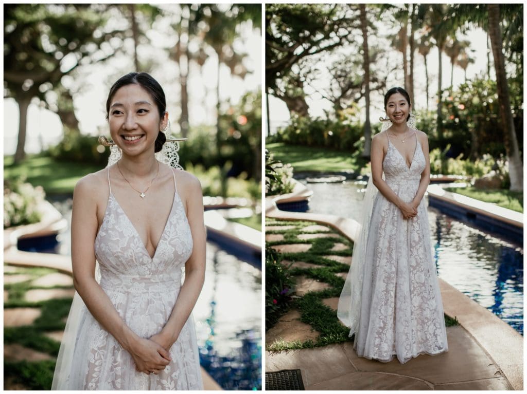 Olowalu Wedding Elopement Photographer picture of bride waiting to get married